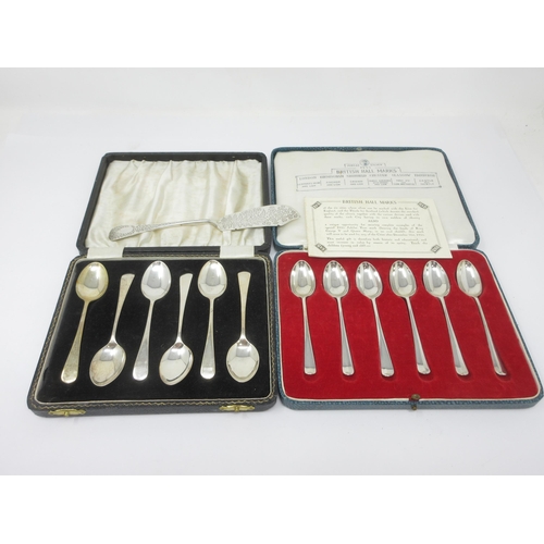 34 - Six George V Jubilee silver Teaspoons with different assay marks, 1935, cased, six Teaspoons, Birmin... 