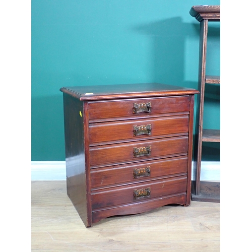 342 - An Edwardian Music Chest and an oak Plate Rack