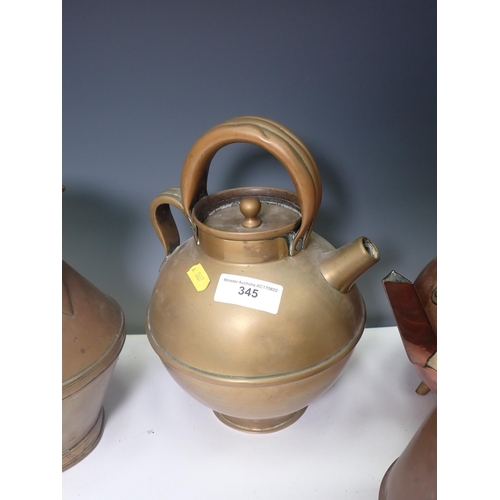 345 - An Arts and Crafts Hot Water Jug by Christopher Dresser designed for J. Manton, a Loveridge Teapot d... 