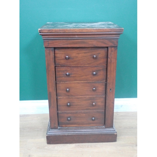 360 - A Victorian mahogany Collector's Cabinet fitted five drawers 2ft 2in H x 1ft 4in W