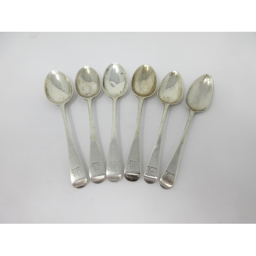 37 - Six 19th Century silver Teaspoons, old English pattern, engraved crests, London 1880, etc