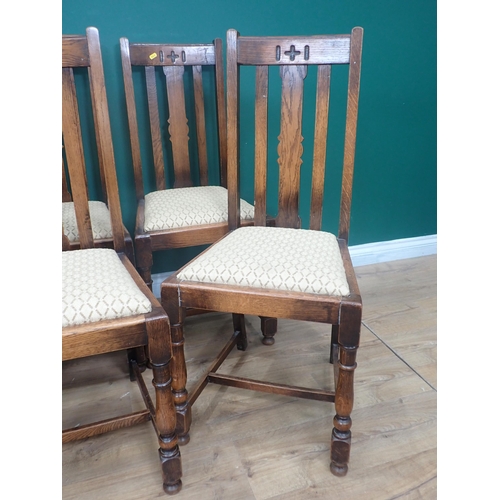 373 - A Georgian mahogany Elbow Chair and four oak Dining Chairs