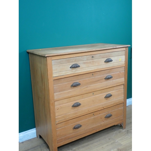 386 - A Victorian pine Chest of four long graduated drawers 3ft 3in W x 3ft 3in H