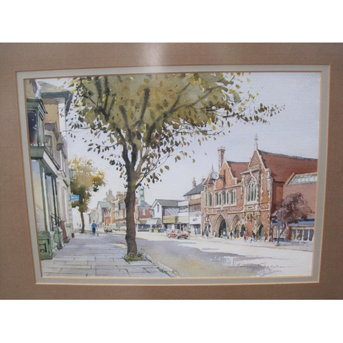 405 - HARRY SHELDON FRSA. The Canal, Berkhamsted; and The High Street, Berkhamsted, signed, watercolour, 1... 