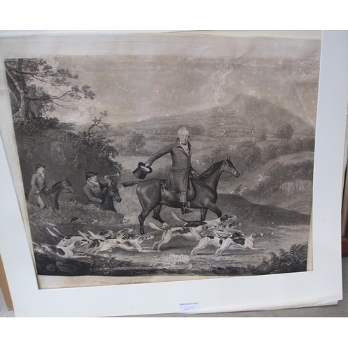 409 - AFTER THOMAS WEAVER. John Corbet and his Fox Hounds, engraving, unframed, pl. 19 x 24in; one other e... 