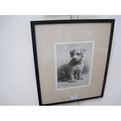 423 - HERBERT DICKSEE R.E. A Puppy, etching, pencil signed in the lower margin, Pl. 11 x 8in