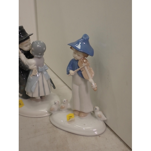 462 - Three Continental porcelain Figures in Victorian dress