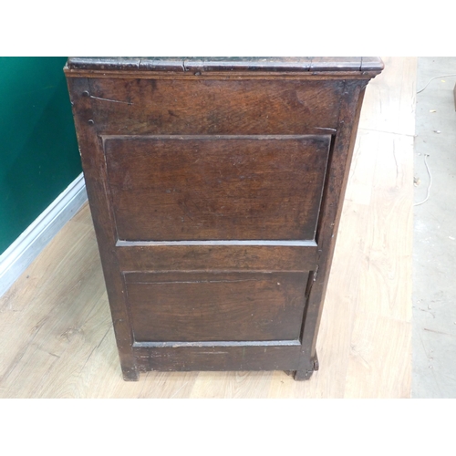 546 - An 18th Century oak Dresser Base fitted three frieze drawers above three fielded cupboard doors 5ft ... 