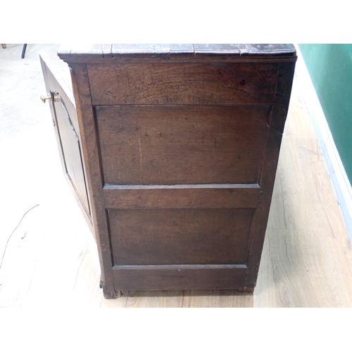 546 - An 18th Century oak Dresser Base fitted three frieze drawers above three fielded cupboard doors 5ft ... 