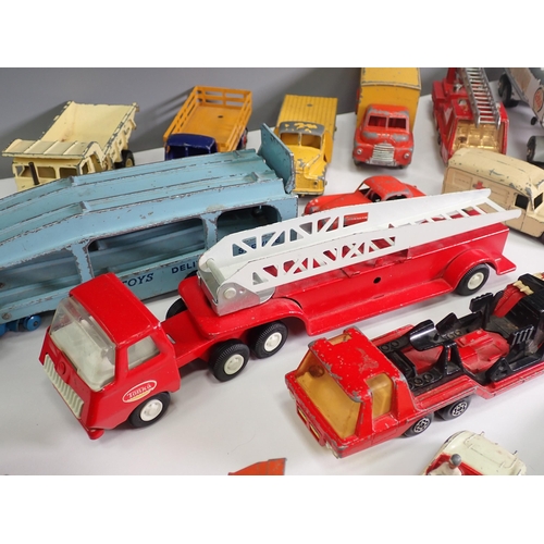 548 - A box of unboxed playworn Dinky Toys and other diecast Vehicles including Heinz Bedford Lorry