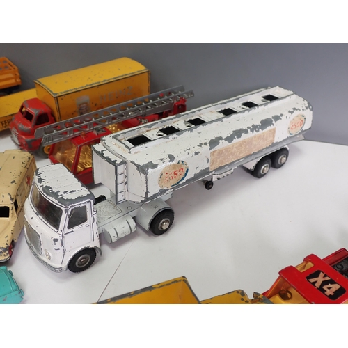 548 - A box of unboxed playworn Dinky Toys and other diecast Vehicles including Heinz Bedford Lorry