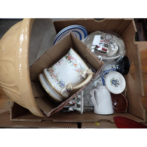 607 - Three boxes of Pots, Mixing Bowl, Toast Racks,etc.