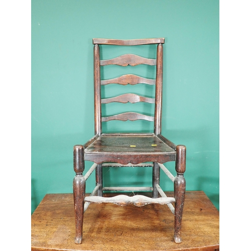 610 - A 19th Century mahogany bow fronted Side Table on turned supports 3ft 3in W x 2ft 6in H and three co... 