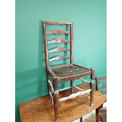 610 - A 19th Century mahogany bow fronted Side Table on turned supports 3ft 3in W x 2ft 6in H and three co... 