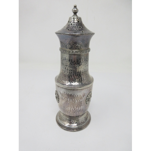 66 - A George V silver Sugar Caster with hammered and rosette design, Birmingham 1933, maker: Wilson & Gi... 