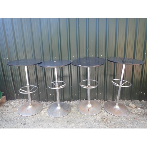 682 - Four circular garden Pub Tables, A/F, 3ft 3in H