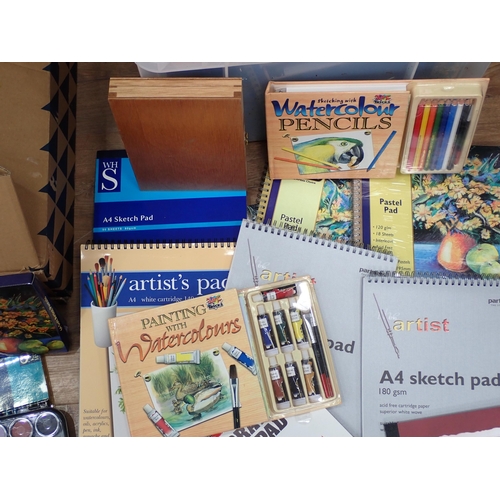 695 - Two boxes of drawing and art related materials