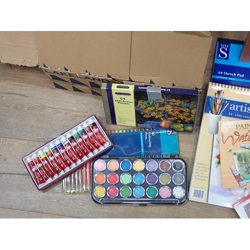 695 - Two boxes of drawing and art related materials