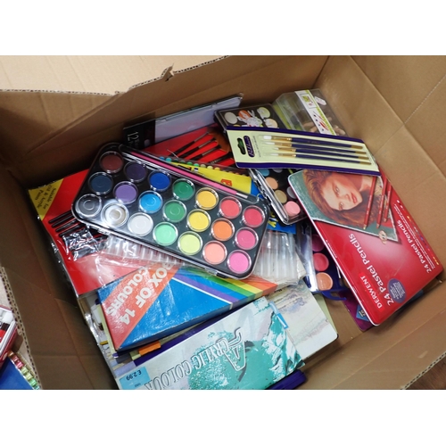 695 - Two boxes of drawing and art related materials