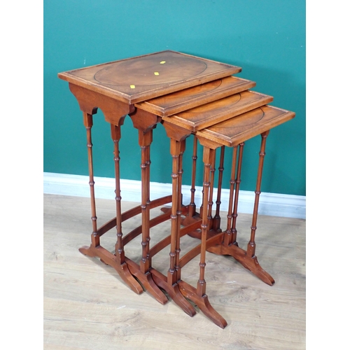 702 - A mahogany quartetto Nest of Tables 2ft 4in H x 1ft 8in W