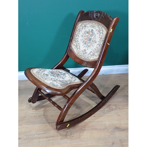 703 - An ash swivel Office Chair and a mahogany Folding Chair