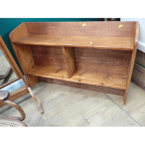 707 - A mahogany cheval Mirror, bentwood Rocking Chair with cane infill, pine Bookcase, lacquered Bedroom ... 