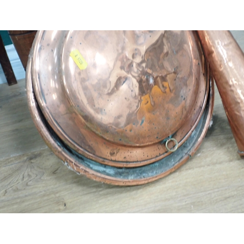 743 - A Victorian Chair, copper Coaching Horn and a Warming Pan