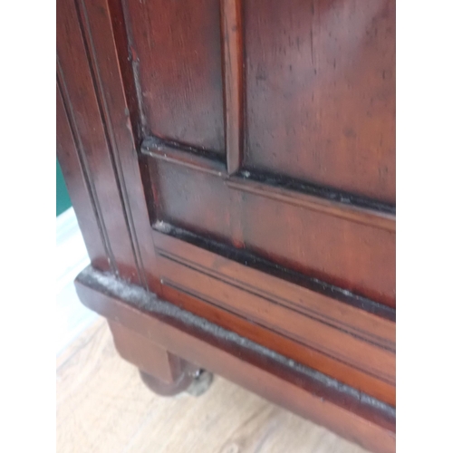 752 - A late Victorian Davenport Desk, fitted cupboard door to the side enclosing drawers and raised on ca... 