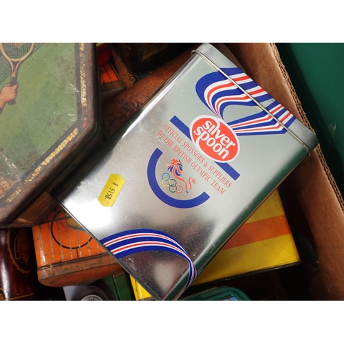 762 - Two boxes of various Tins