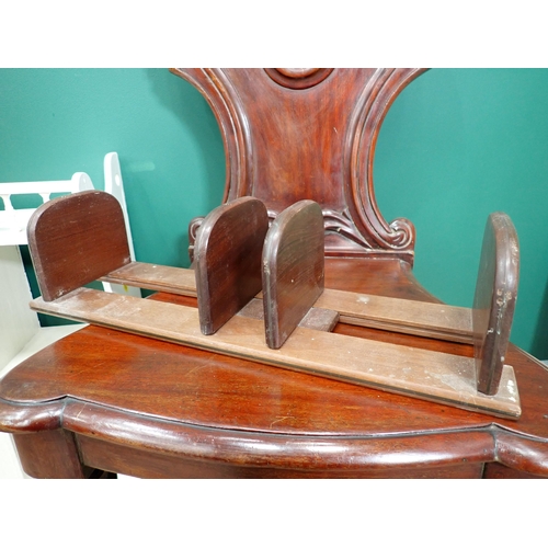 769 - A Victorian mahogany Hall Seat, a child's rush seated Elbow Chair, a cane panelled Folding Chair, a ... 