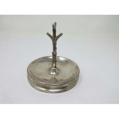 88 - A George V silver Ring Tree on circular base, Chester 1915