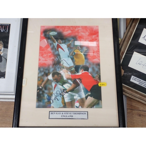 772 - A quantity of framed and signed Memorabilia, including Michael Jackson, Ben Kay England Rugby, Rod S... 