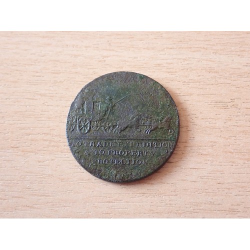 224 - 1892-1893 CHICAGO COLUMBUS WORLD'S FAIR BRONZE MEDALLION, ALONG WITH A PALMERS MIDDLESEX MAIL COACH ... 