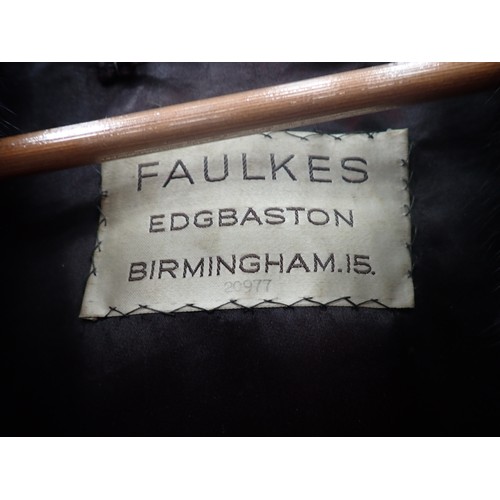 225 - A full length fox fur Coat labelled Massia, London, a black fur Jacket labelled Faulkes, Edgbaston a... 