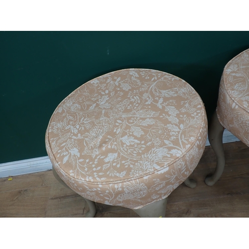 632A - A pair of large circular Stools with cabriole supports