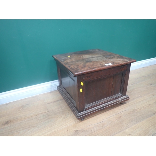 764 - An oak Box with hinged cover, 1 1/2in