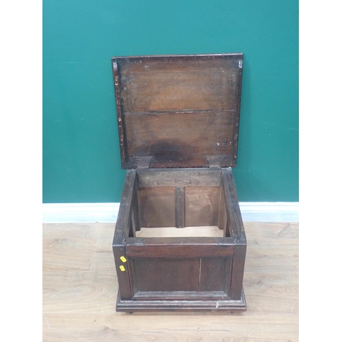 764 - An oak Box with hinged cover, 1 1/2in