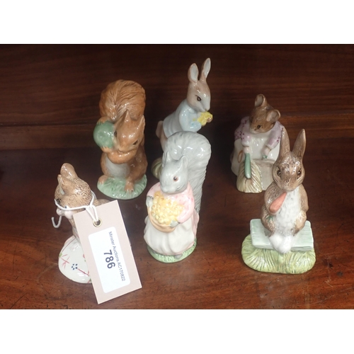 786 - Six Royal Albert Beatrix Potter Figures, including No More twist and Fierce Bad Rabbit