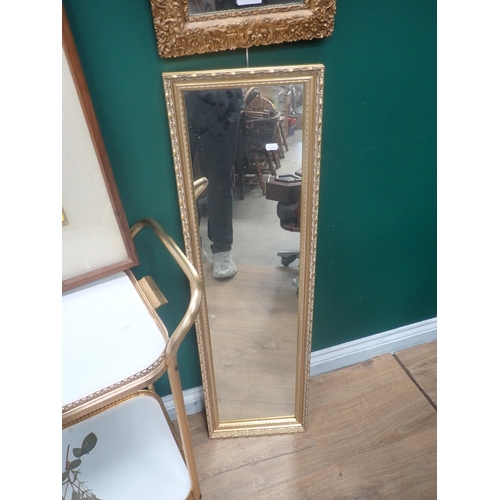 793 - Two gilt framed Mirrors a Tea Trolley and a colour print of a seated man