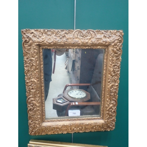 793 - Two gilt framed Mirrors a Tea Trolley and a colour print of a seated man