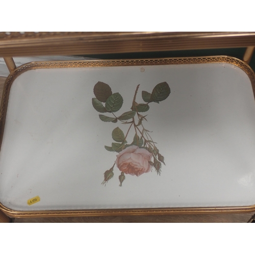 793 - Two gilt framed Mirrors a Tea Trolley and a colour print of a seated man