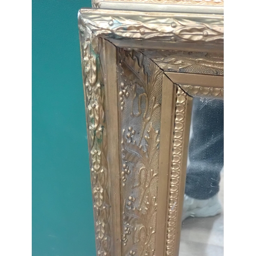 799 - A gilt framed rectangular Wall Mirror with holly moulded design 3ft 2in W x 2ft 5in H