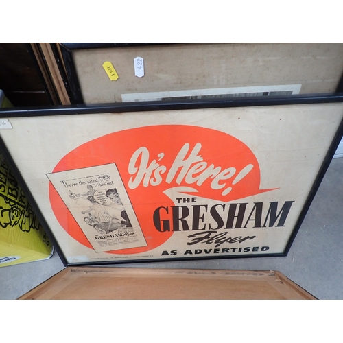 422 - A framed photographic print depicting Evesham Wanderers Football Team; a printed advertising poster ... 