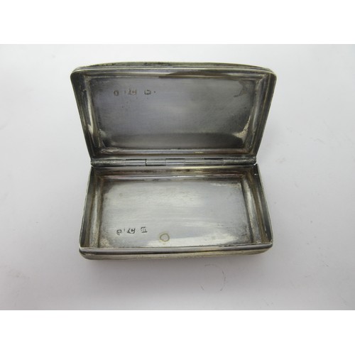 122 - A William IV silver Snuff Box with engine turning and initials G.B Birmingham 1835, maker: F. Clark