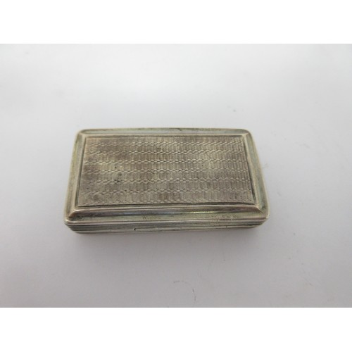 122 - A William IV silver Snuff Box with engine turning and initials G.B Birmingham 1835, maker: F. Clark