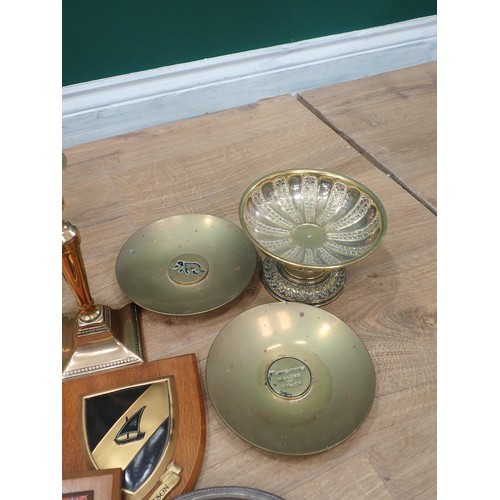 509 - A box of Regimental Plaques, Candlesticks, etc.

Table lamp WITHDRAWN from this lot