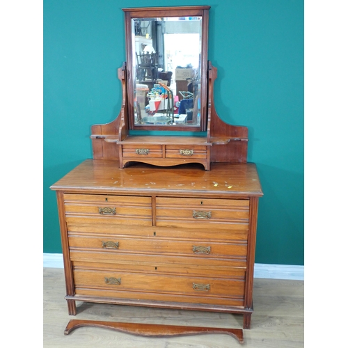 286 - A Victorian walnut Dressing Chest fitted two short and two long drawers 5ft 6in H x 3ft 6in W