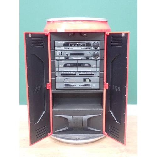 14 - A Hi-Fi Cabinet with Akura Sound System in the form of a Coca-Cola Can, passed PAT