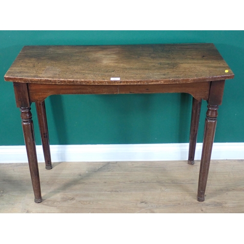 263 - A 19th Century Country Chair and a 19th Century mahogany bow fronted Side Table on turned supports 3... 