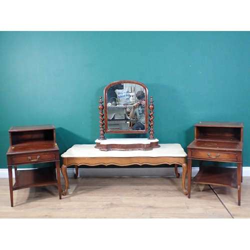 284 - A pair of mahogany Bedside Stands A/F, a marble topped Coffee Table and a Victorian mahogany Dressin... 